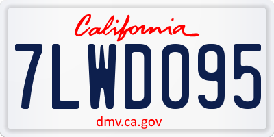CA license plate 7LWD095