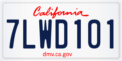 CA license plate 7LWD101