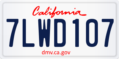 CA license plate 7LWD107