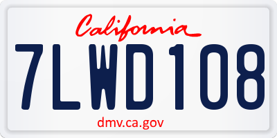 CA license plate 7LWD108