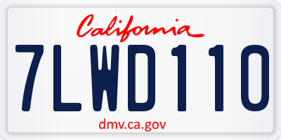 CA license plate 7LWD110