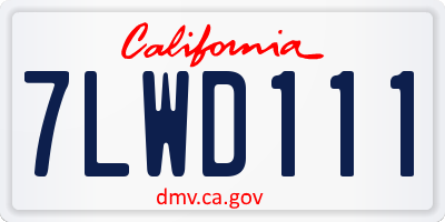 CA license plate 7LWD111