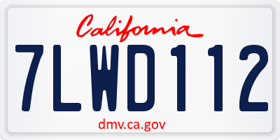 CA license plate 7LWD112