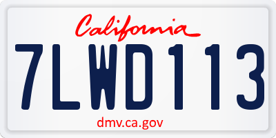 CA license plate 7LWD113