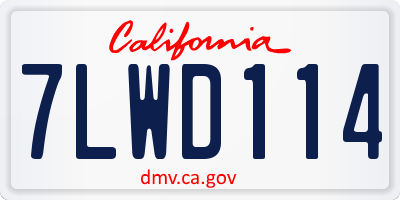 CA license plate 7LWD114