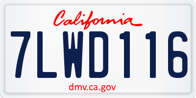 CA license plate 7LWD116