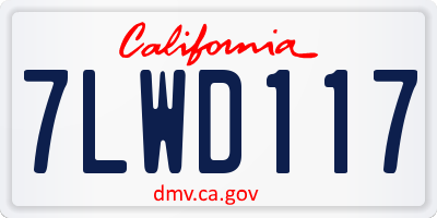 CA license plate 7LWD117