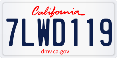 CA license plate 7LWD119