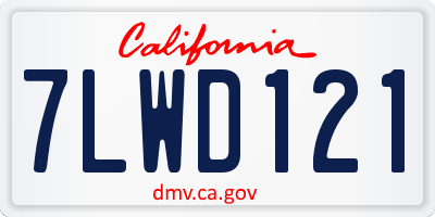 CA license plate 7LWD121