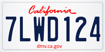 CA license plate 7LWD124
