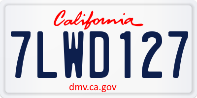 CA license plate 7LWD127
