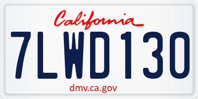 CA license plate 7LWD130