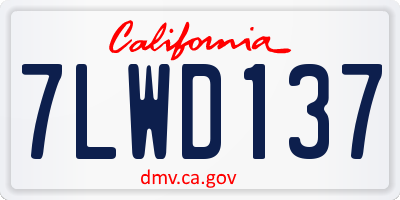 CA license plate 7LWD137
