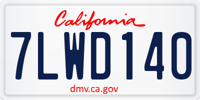 CA license plate 7LWD140