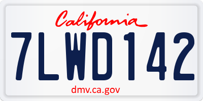 CA license plate 7LWD142