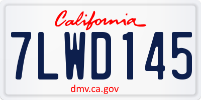 CA license plate 7LWD145
