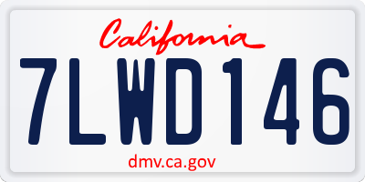 CA license plate 7LWD146