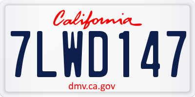 CA license plate 7LWD147