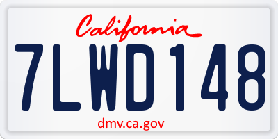 CA license plate 7LWD148