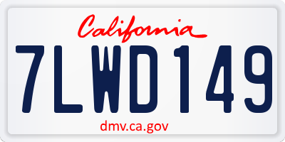 CA license plate 7LWD149