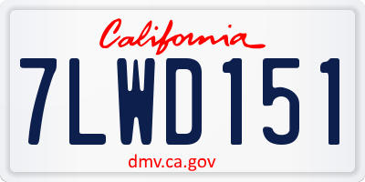 CA license plate 7LWD151