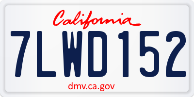 CA license plate 7LWD152