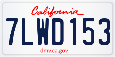 CA license plate 7LWD153