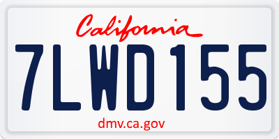 CA license plate 7LWD155