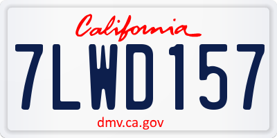 CA license plate 7LWD157