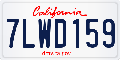 CA license plate 7LWD159