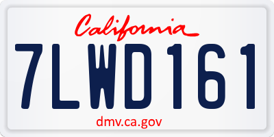 CA license plate 7LWD161