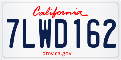 CA license plate 7LWD162
