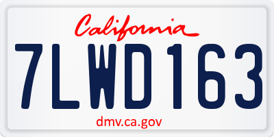 CA license plate 7LWD163