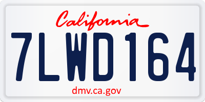 CA license plate 7LWD164