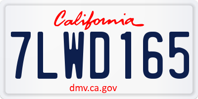 CA license plate 7LWD165