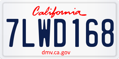 CA license plate 7LWD168