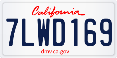 CA license plate 7LWD169