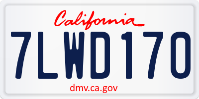 CA license plate 7LWD170