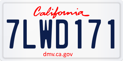 CA license plate 7LWD171