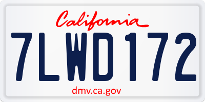 CA license plate 7LWD172