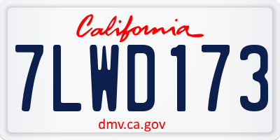 CA license plate 7LWD173