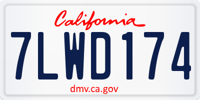 CA license plate 7LWD174