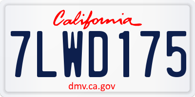 CA license plate 7LWD175