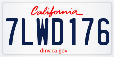 CA license plate 7LWD176