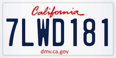 CA license plate 7LWD181