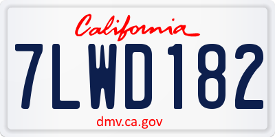 CA license plate 7LWD182