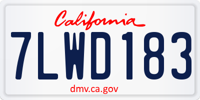 CA license plate 7LWD183
