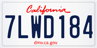 CA license plate 7LWD184