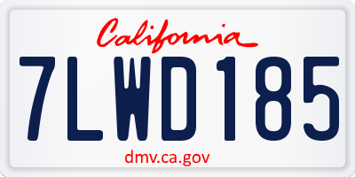 CA license plate 7LWD185