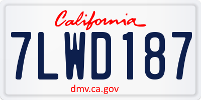 CA license plate 7LWD187